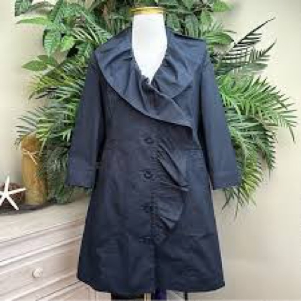 Cabi navy blue overcoat with flared fashion collar